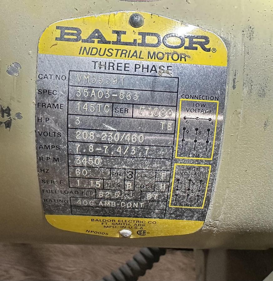 Used Murphy Rogers # MRT-7A Dust Collection System 3hp - 3ph - Dual Voltage 