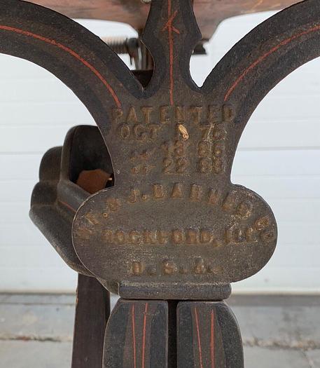 Used WF & J Barnes Foot Powered Vintage Scroll Saw Cir. 1890 (101445)