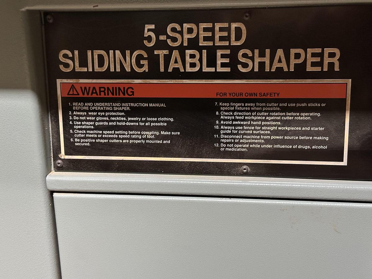Used Delta 5 Speed Sliding Table Shaper #43-792 ~ 220/440 ~ 3ph ~ 7 1/2hp