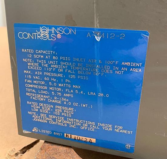 Used Johnson Controls Refrigerated Air Dryer # A-4412-25 (101166)
