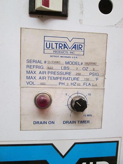 Used Ultra Air R22 Refrigerated Air Dryer # UA200AC 460V 3Ph 60hz FLA 5.4 (100776)