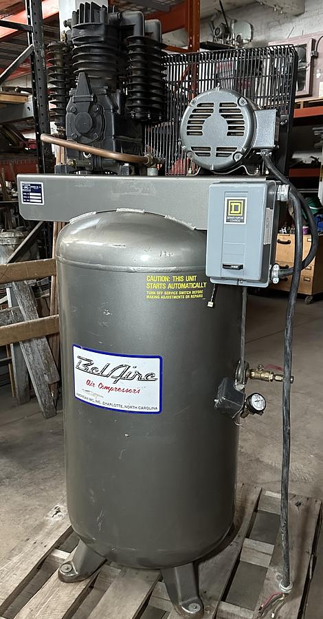 Used BelAire #318VL Vertical 7 1/2hp 80 Gallon Air Compressor 3ph