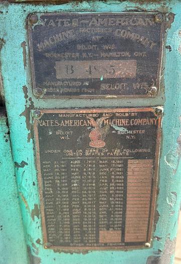 Used Yates American B4 planer  (6219) SOLD AS IS