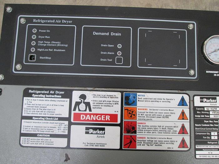 Used Parker Airtek Air Dryer # DA60-A1 1/3Hp 100 PSIG 60 SCFM (100787)