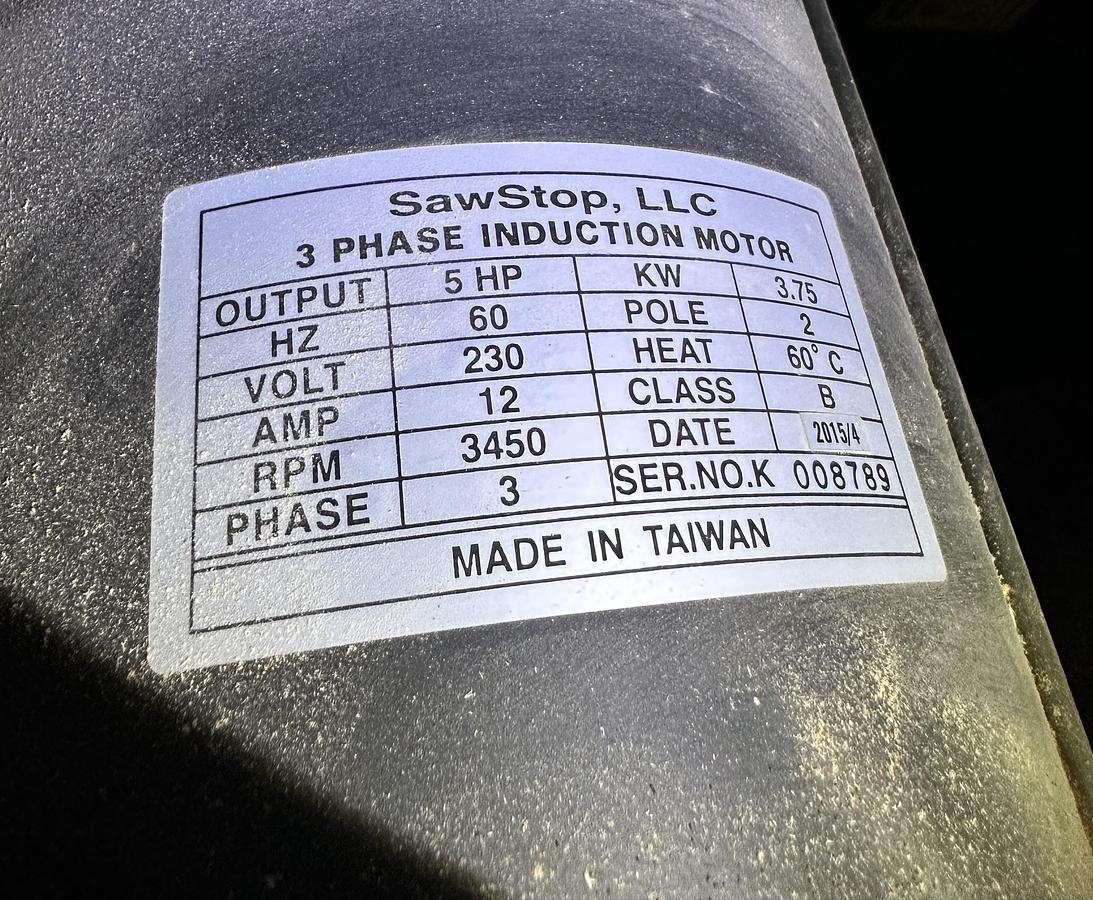 Used Saw Stop 10" Industrial Cabinet Table Saw # ICS53230 230V ~ 3ph ~ 5hp