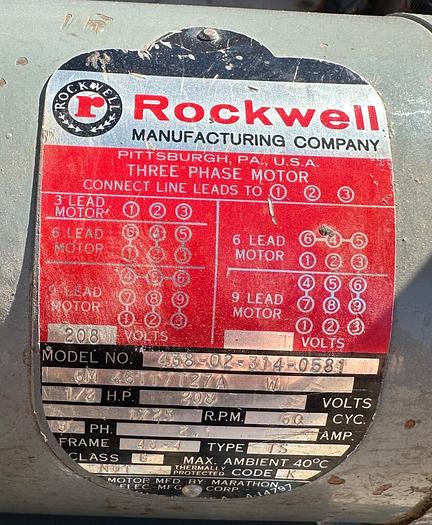 Used Rockwell 1/2 hp Grinder 23-200 + Torit 64 Dust Collector 3/4 hp w/ Brake (5910)