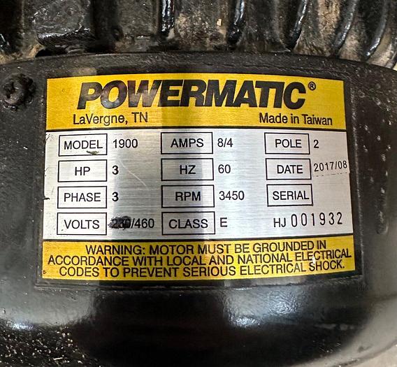 Used Powermatic Model 1900 Dust Collector ~ 3hp 3ph 480V (6106)