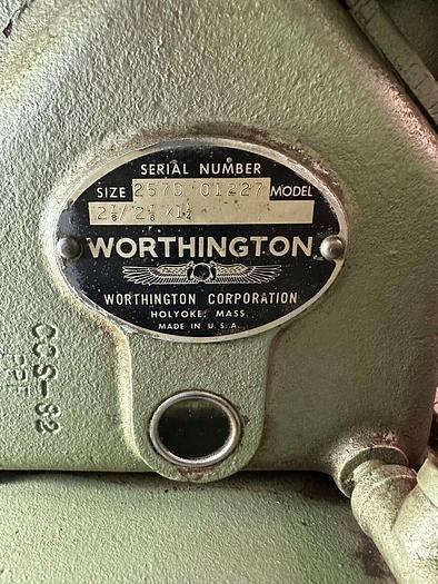 Used Worthington # 01227 Size 257D Vacuum Pump 1hp ~ 1ph ~ 115/230V (6335)