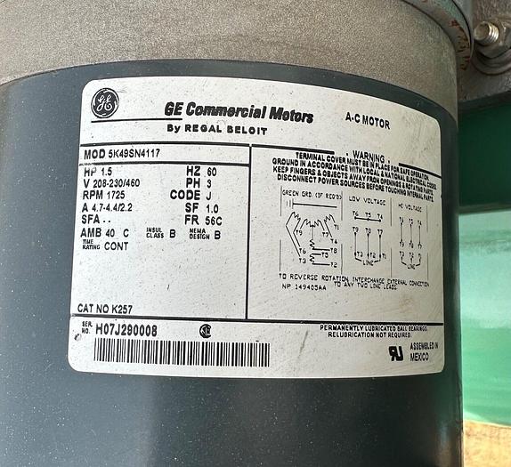 Used Hoffman Manufacturing Inc Twin 1.5hp Vacuum Pump w/60 Gallon Tank (6358)