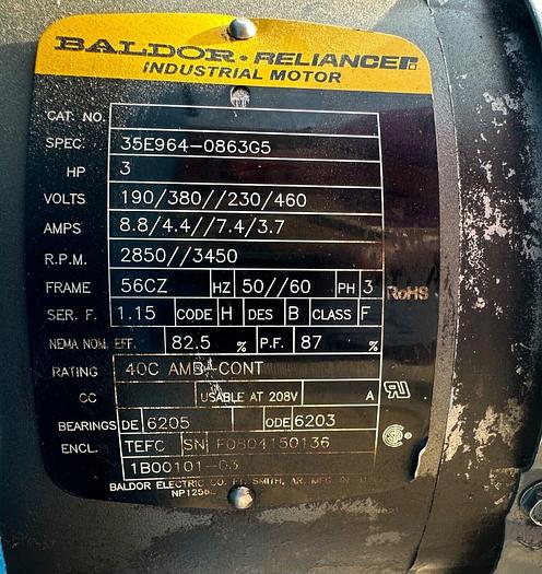 Used Donaldson E-700 Centrifugal Mist Collector 3hp 3ph 700CFM (5380)