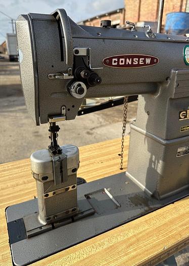 Used Consew 389RB-1 Industrial High Post 2 Needle Walking Foot Sewing Machine (5772)