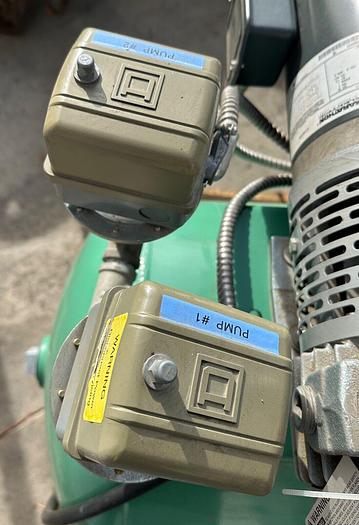 Used Hoffman Manufacturing Inc Twin 1.5hp Vacuum Pump w/60 Gallon Tank (6358)