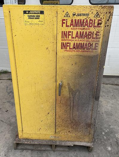 Used Justrite #25661 55 Gallon Large Flammable Cabinet 30"W x 48"D x 50"H (5486)