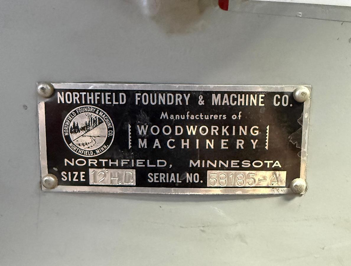 Used Northfield 12" Heavy Duty Hand Jointer 3Hp 208-220/416-440V 3600RPM 3ph