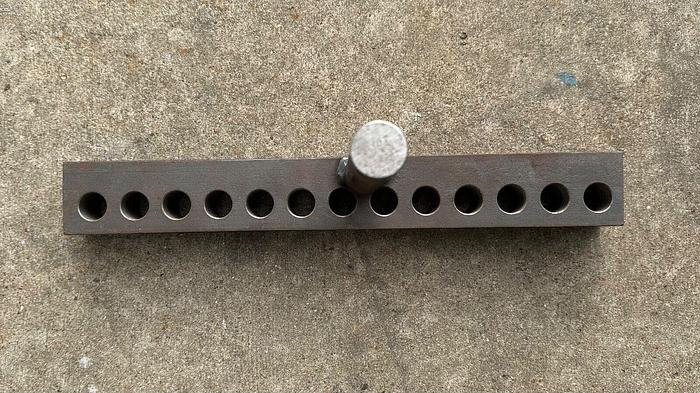 Used Metal  Spinning Tool Rest w/1" Post ~ Face is 15" x 2" w/ 3/4" Holes (5810)
