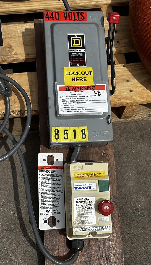 Used Tawi Lyftman Vacuum Lift System Pump SA350/2 ~ Foot VM180~ Filter unit ~ 40' in Rails +