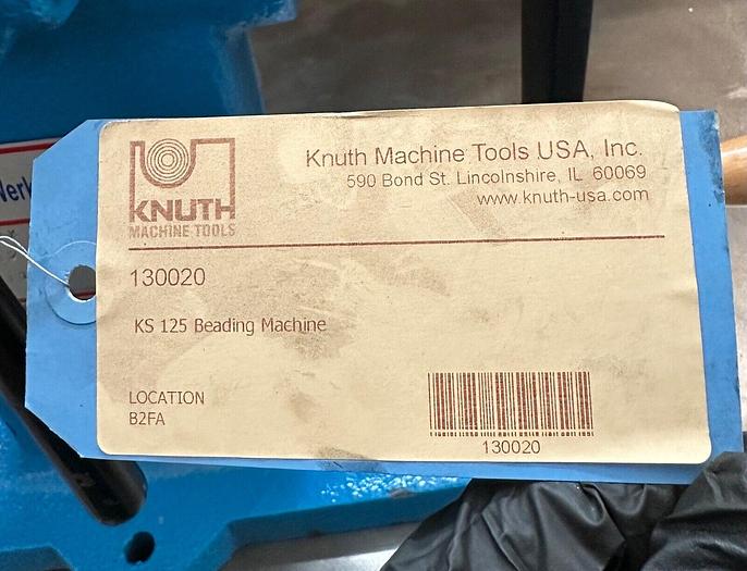 Used Knuth Manual Rotary AK125 Bead Roller Beading Machine (6223) NOS