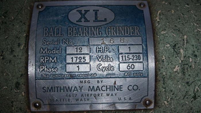 Used Smithway XL model 12 inch grinder 1hp bench top planer knife sharpener 1ph