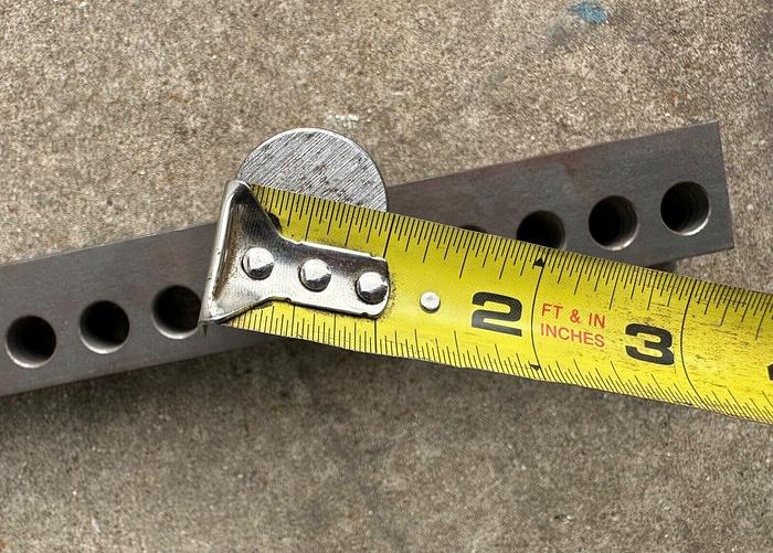 Used Metal  Spinning Tool Rest w/1" Post ~ Face is 15" x 2" w/ 3/4" Holes (5810)