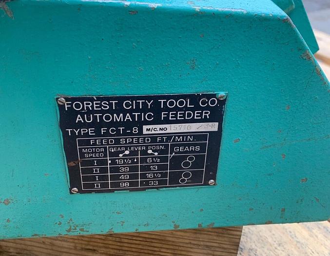 Used Forest City Tools Co # 15710 3 Roll Power Feeder Wired 480 3ph  (5025)