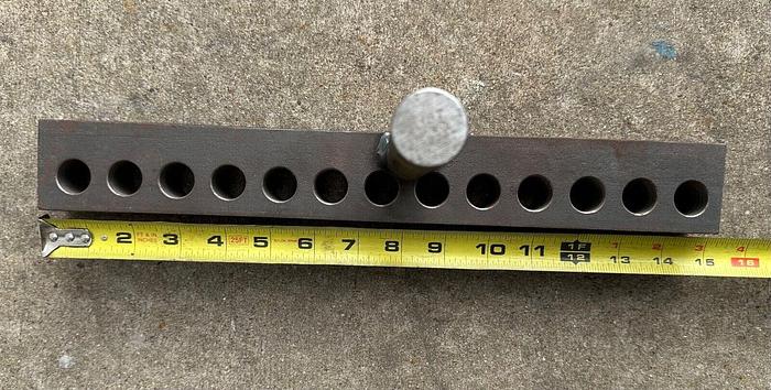 Used Metal  Spinning Tool Rest w/1" Post ~ Face is 15" x 2" w/ 3/4" Holes (5810)
