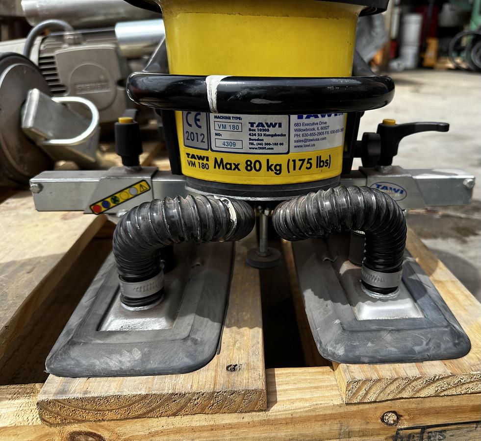 Used Tawi Lyftman Vacuum Lift System Pump SA350/2 ~ Foot VM180~ Filter unit ~ 40' in Rails +