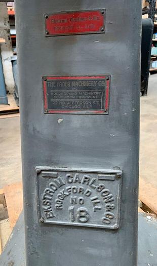 Used Ekstrom Carlson #18 Pump Drum Sander 1hp 3ph 220/440V (101758)