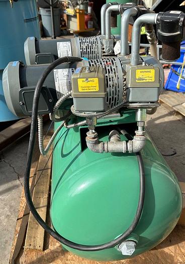 Used Hoffman Manufacturing Inc Twin 1.5hp Vacuum Pump w/60 Gallon Tank (6358)