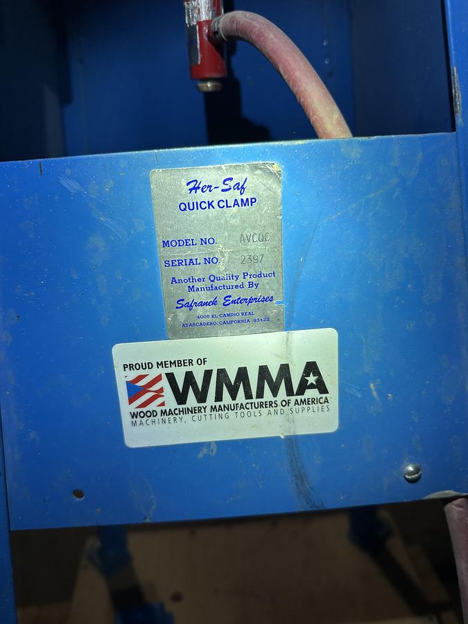 Used Her Saf Air Vac Clamp/ Vise # AVCQC