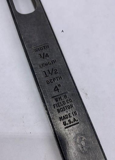 Used WM.H Field Bar for Chain Mortiser 1/4" W x 1 1/2" W x 4" Depth (101965) A