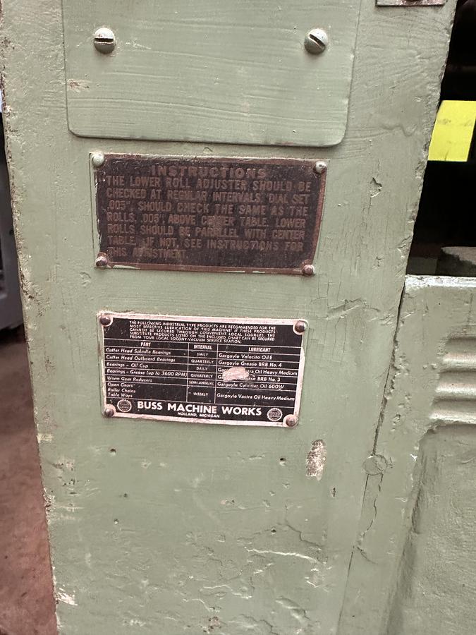 Used Buss 4L 30" Planer w/ Grinder & Jointer 220/440V 3ph