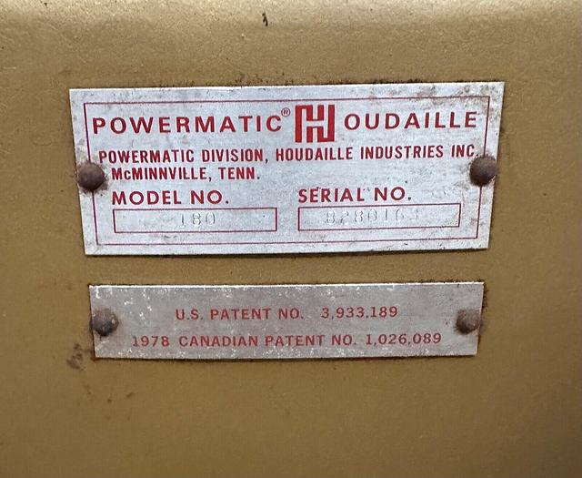 Used Powermatic 180 ~ 18" Planer ~ 10 HP ~ 3ph ~ w/ Grinder (6218)