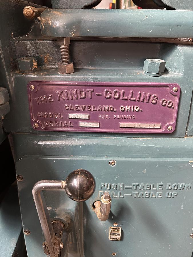 Used Master Kindt Collins Model 30L ~ 30" Disc Sander 3hp ~ 480V ~ 3ph