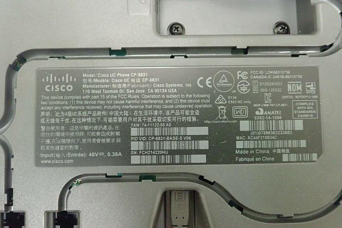 Used Cisco CP-8831 UC Phone Conference Phone Base and Control Unit 20462000066