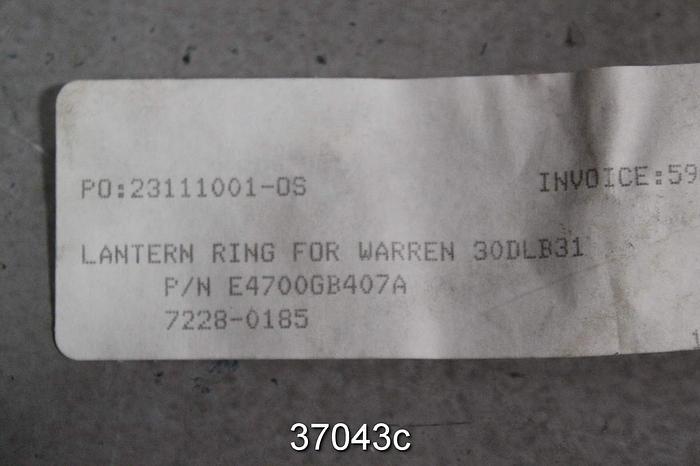 Unused Warren 30DLB31 Pump Lantern Ring, E4700G B407A1 #37043