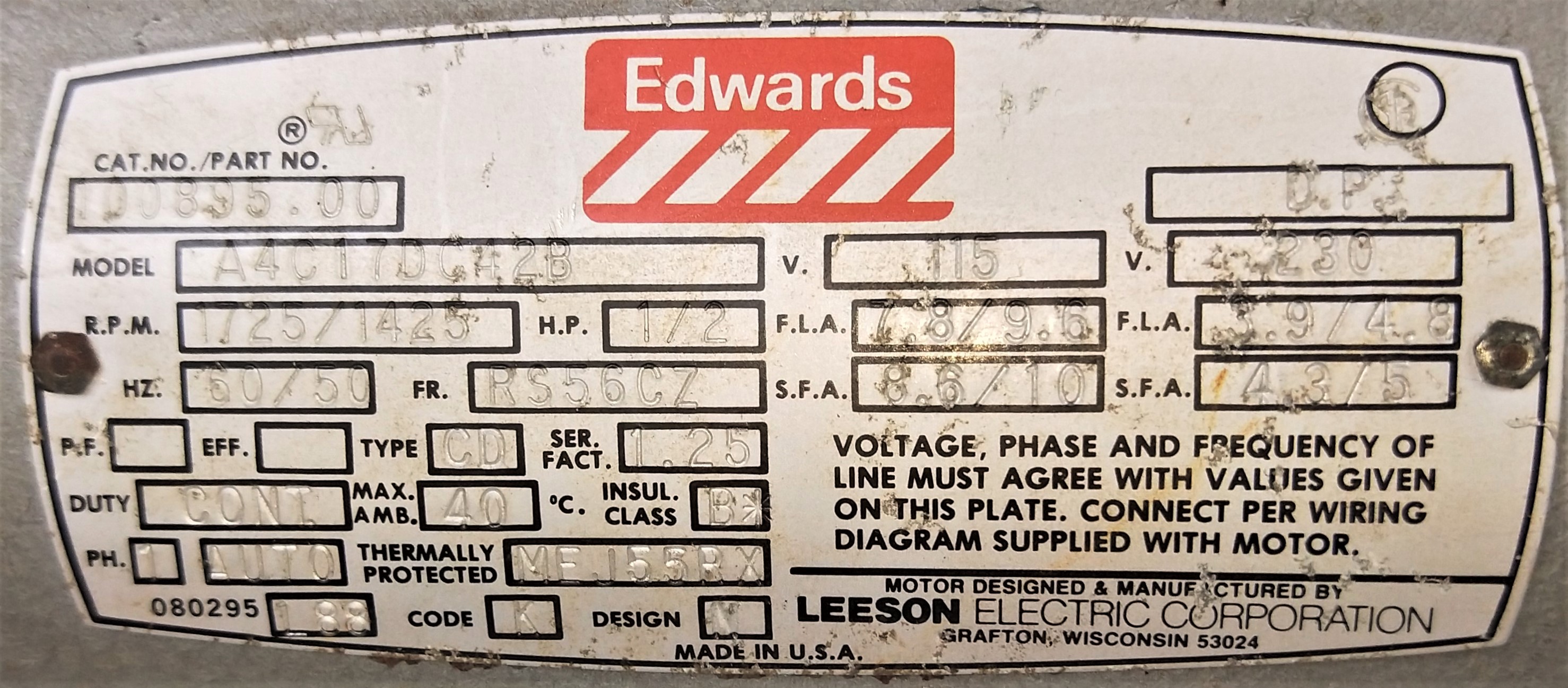 Used Edwards E2M5 Rotary Vacuum Pump - 3.75cfm