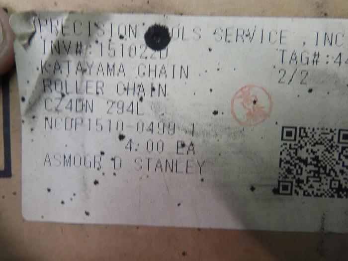 Katayama Roller Chain Model: CZ4DN, 10' FT,  Each Box Contain 6 Units x 10' Feet Each, Kaga Industries Co., LTD