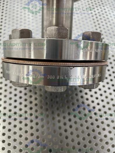 Used Enlin A/SA182 Stainless Steel F316L/316 6" Flange to 1" Sanitary Fitting Adapter