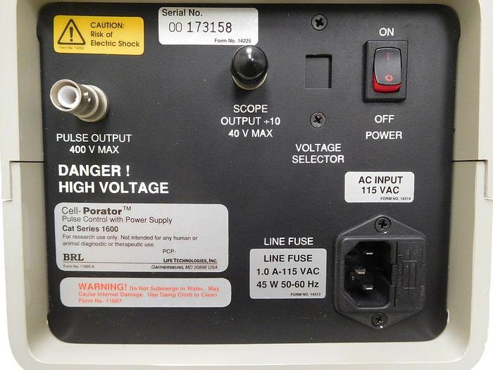 Used Cell-Porator Pulse Control + Power Supply (Cat Series 1600)