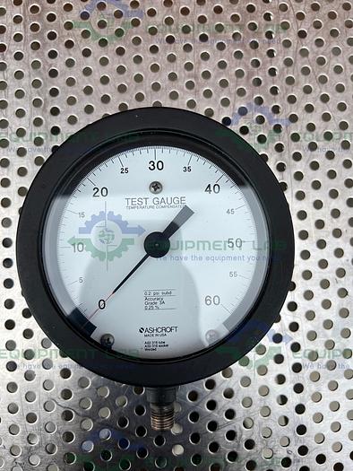Used Ashcroft  0-60 PSI  Temperature Compensated  Test Gauge, 0.2 PSI SUBD, 3A 0.25%