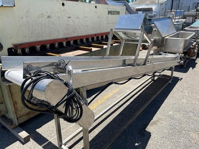 Used 13' Long x 16" Wide Sanitary  Flat Belt Incline Conveyor