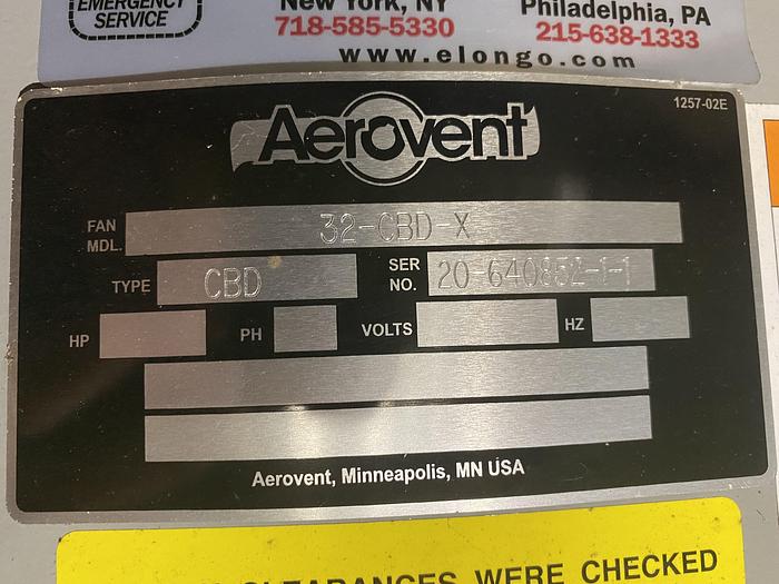Unused Aerovent 32-CBD-X #44058