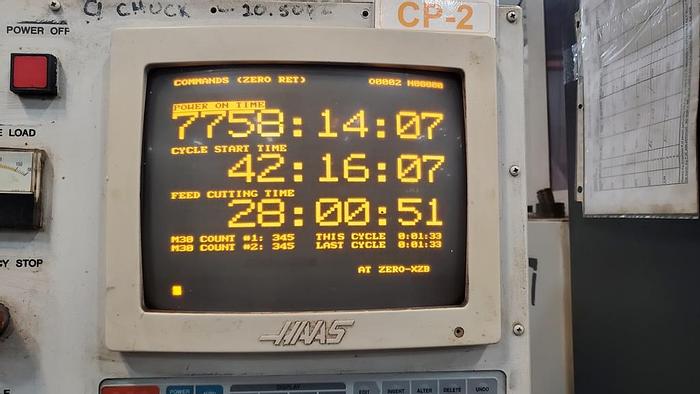 Used 1996 HAAS CCNC Lathe HL 4, 24" Swing, 9.5" Swing over slide, 30 HP, 3400 RPM, 3"  Bore, 12 Position Turret, HAAS CNC