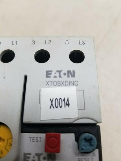 Used EATON CUTLER HAMMER XTOB001CC1 OVERLOAD RELAY with EATON XTOBXDINC Accessory