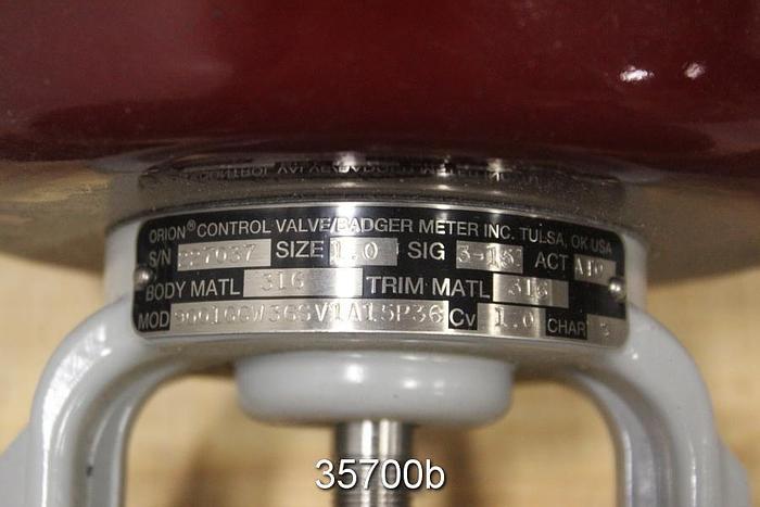 Unused Orion 1" Globe Valve, Model 9000, with Badger Meter A10 Actuator #35700