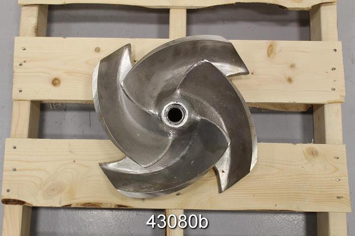 Used Goulds 3175 8x10x18 4-Vane 14.25" Diameter Stainless Steel Impeller #43080