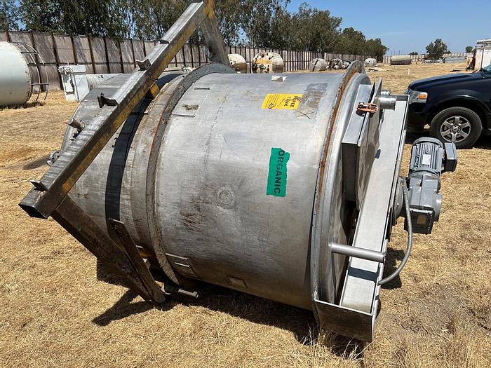 Used Tank, 1,000 Gallon, S/st, Agit, 45-Degree Cone Bottom #S744583