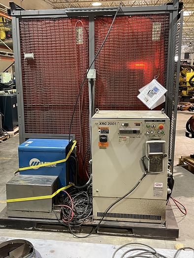 Used MOTOMAN ARCWORLD WELD CELL W/ INDEX TABLE AND UP6 ROBOT WITH XRC CONTROL