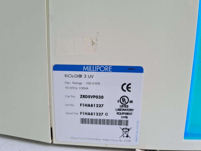 Used Millipore Rios-DI UV Water Puerification System