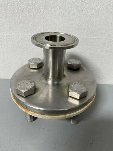 Used Stainless Steel End Cap Reducer 1" Sanitary Fitting to 4 1/4" End